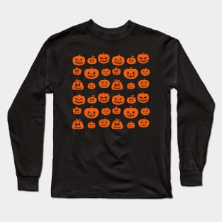 Jack O'lantern Pumpkin pattern Long Sleeve T-Shirt